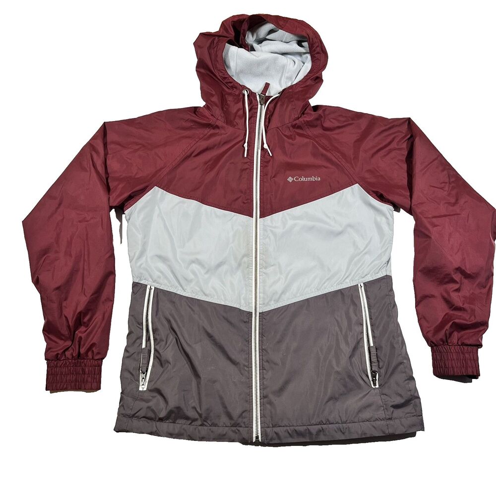 Columbia Fleece Lined Windbreaker Full Zip Jacket Colorblock Men's Size Small